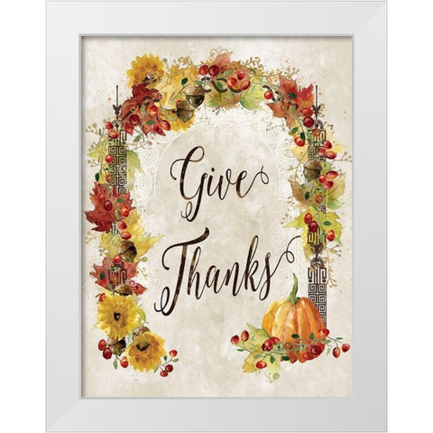 Harvest Thanks White Modern Wood Framed Art Print by Robinson, Carol