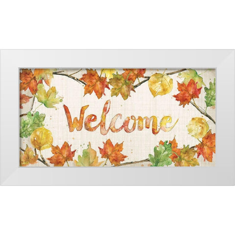 Fall Welcome White Modern Wood Framed Art Print by Robinson, Carol