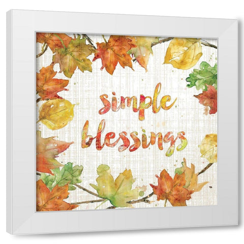 Fall Blessings White Modern Wood Framed Art Print by Robinson, Carol