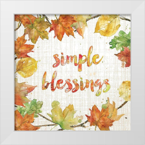 Fall Blessings White Modern Wood Framed Art Print by Robinson, Carol