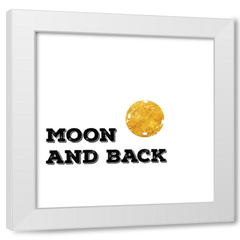 Moon And Back White Modern Wood Framed Art Print by CAD Designs