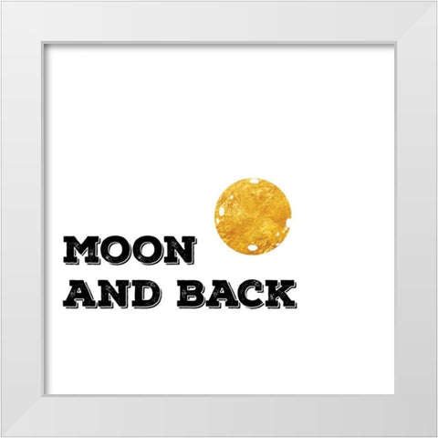 Moon And Back White Modern Wood Framed Art Print by CAD Designs