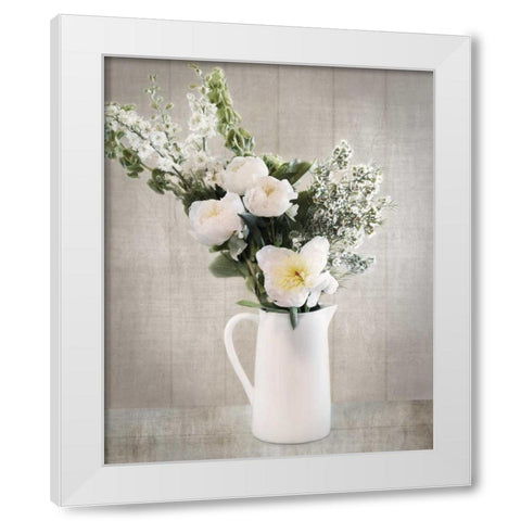 Farmhouse Bouquet I White Modern Wood Framed Art Print by Delimont, Danita