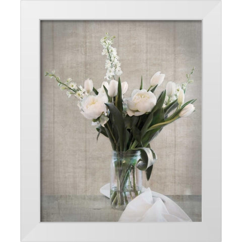 Farmhouse Bouquet II White Modern Wood Framed Art Print by Delimont, Danita