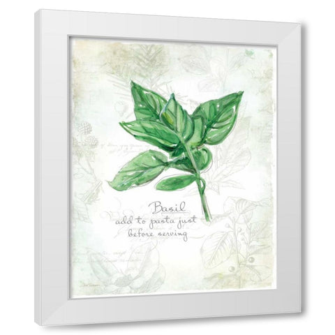 Fresh Basil White Modern Wood Framed Art Print by Robinson, Carol