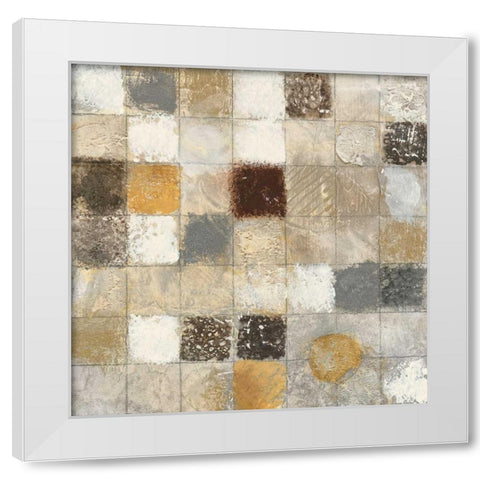 Metallic Mosaic I White Modern Wood Framed Art Print by Tava Studios