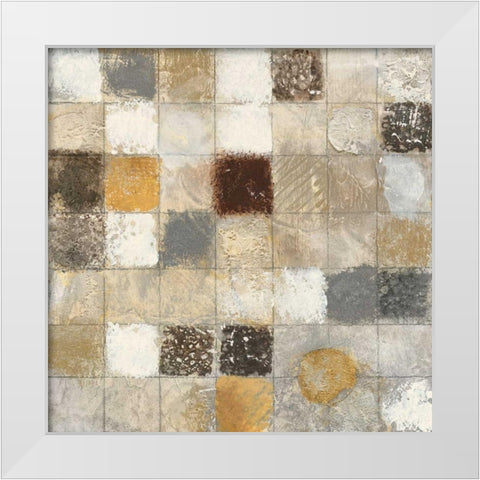 Metallic Mosaic I White Modern Wood Framed Art Print by Tava Studios