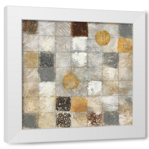 Metallic Mosaic II White Modern Wood Framed Art Print by Tava Studios