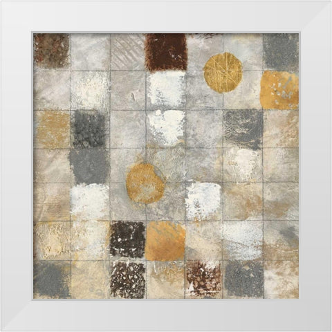 Metallic Mosaic II White Modern Wood Framed Art Print by Tava Studios