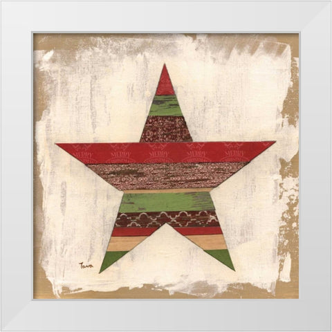 Christmas Star White Modern Wood Framed Art Print by Tava Studios