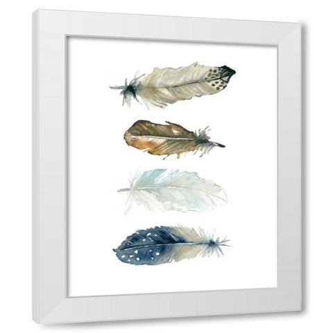 Feather Collection White Modern Wood Framed Art Print by Robinson, Carol