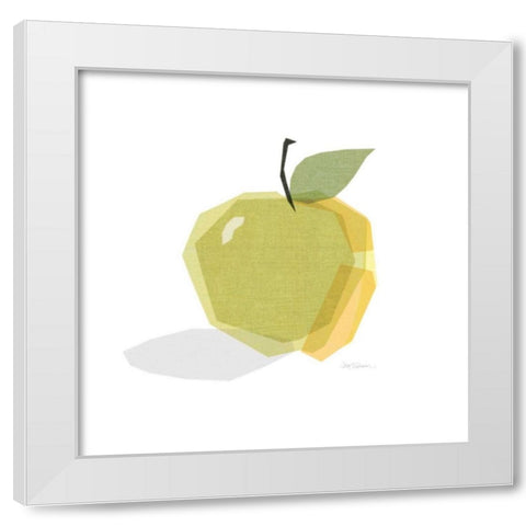 Green Linen Apple White Modern Wood Framed Art Print by Robinson, Carol