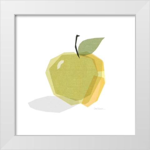 Green Linen Apple White Modern Wood Framed Art Print by Robinson, Carol