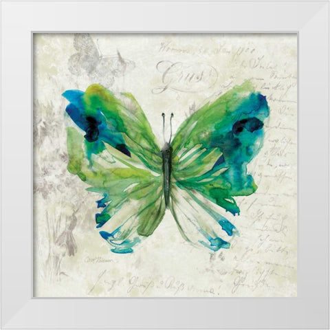 Butterfly Sketch I White Modern Wood Framed Art Print by Robinson, Carol