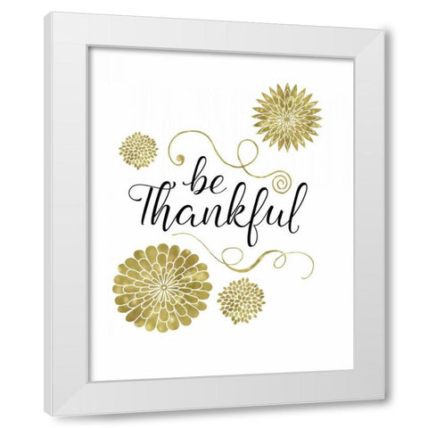 Be Thankful White Modern Wood Framed Art Print by Murray, Amanda