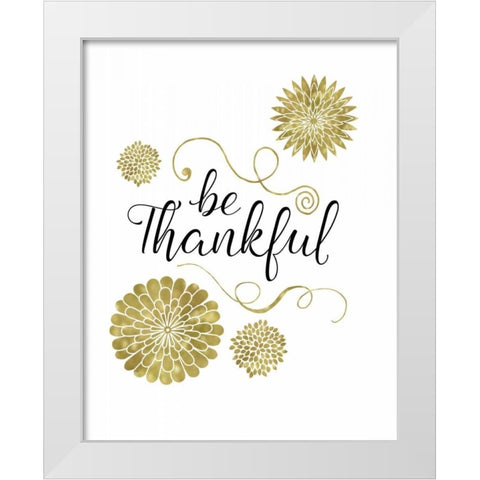 Be Thankful White Modern Wood Framed Art Print by Murray, Amanda