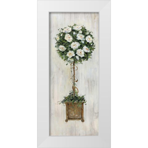 Woodgrain Topiary White Modern Wood Framed Art Print by Swatland, Sally