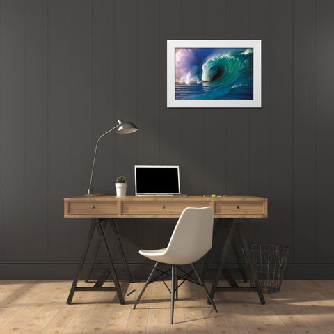 Waimea Bay White Modern Wood Framed Art Print by Delimont, Danita