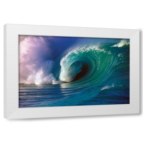 Waimea Bay White Modern Wood Framed Art Print by Delimont, Danita