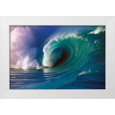 Waimea Bay White Modern Wood Framed Art Print by Delimont, Danita