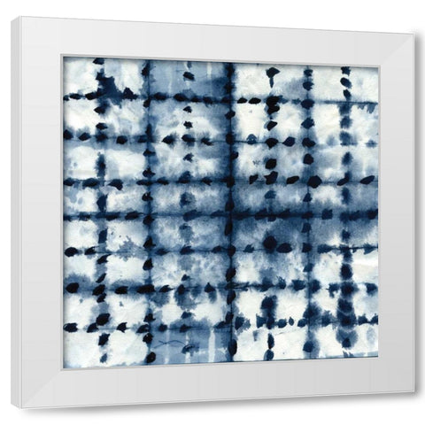 Shibori Patchwork White Modern Wood Framed Art Print by Robinson, Carol