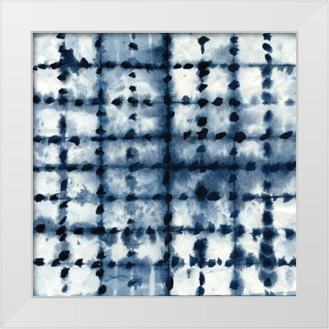 Shibori Patchwork White Modern Wood Framed Art Print by Robinson, Carol