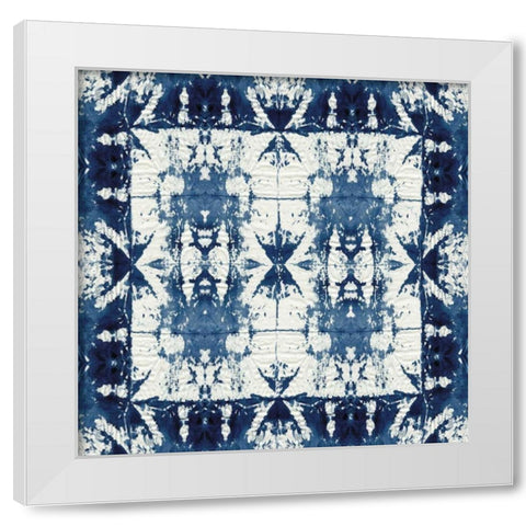 Shibori Border White Modern Wood Framed Art Print by Robinson, Carol