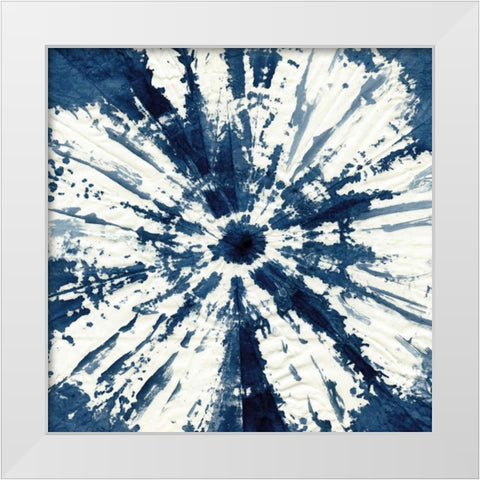 Shibori Circle White Modern Wood Framed Art Print by Robinson, Carol