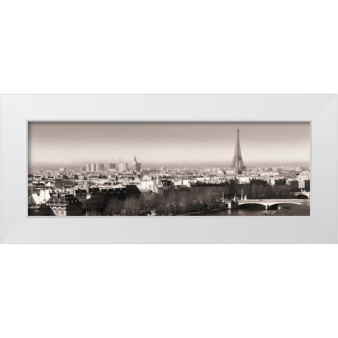 Paris View Triptych White Modern Wood Framed Art Print by Delimont, Danita