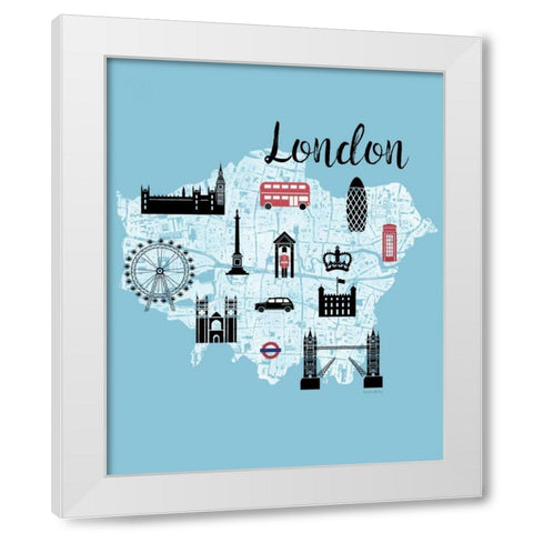 City Graphic Map - White Modern Wood Framed Art Print by Murray, Amanda