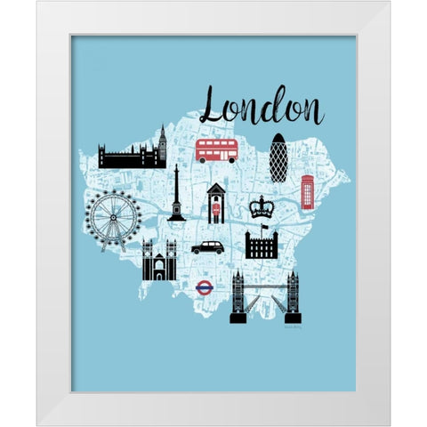 City Graphic Map - White Modern Wood Framed Art Print by Murray, Amanda