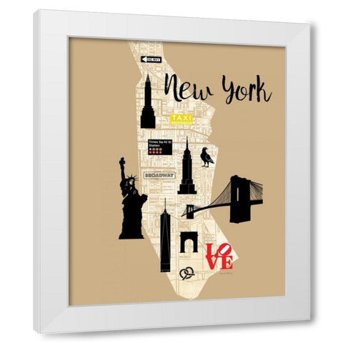City Graphic Map - White Modern Wood Framed Art Print by Murray, Amanda
