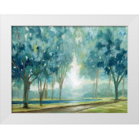 Ombre Afternoon White Modern Wood Framed Art Print by Nan
