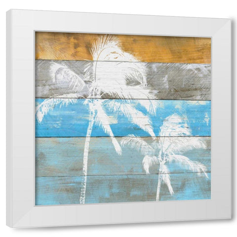 Woodgrain Palms White Modern Wood Framed Art Print by Craven, Katrina