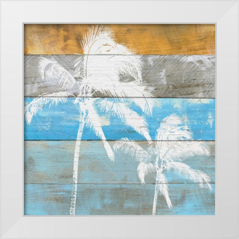 Woodgrain Palms White Modern Wood Framed Art Print by Craven, Katrina