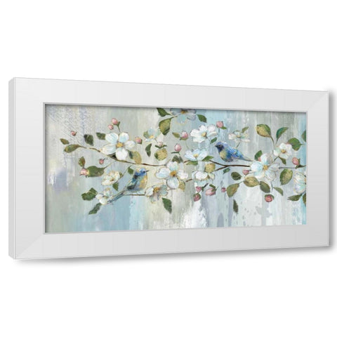 Painterly Spring White Modern Wood Framed Art Print by Nan