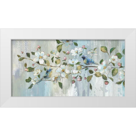 Painterly Spring White Modern Wood Framed Art Print by Nan