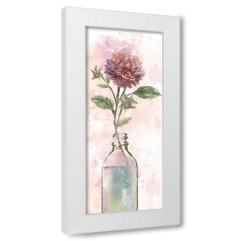 Vintage Bottle Dahlia White Modern Wood Framed Art Print by Nan