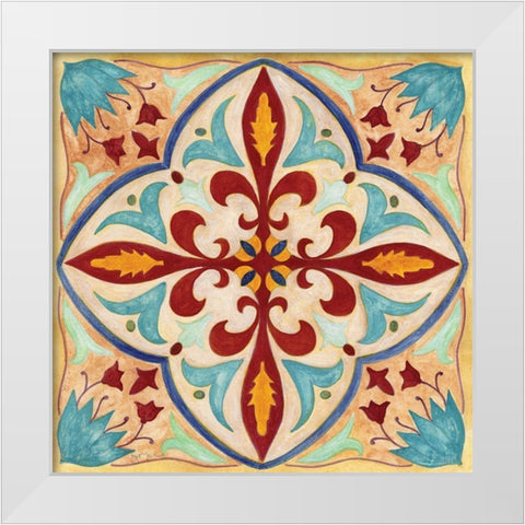 Jeweled Mosaic I White Modern Wood Framed Art Print by Tava Studios