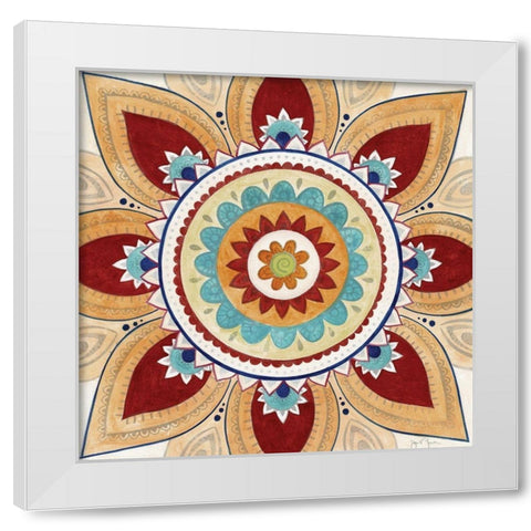 Jeweled Mosaic White Modern Wood Framed Art Print by Tava Studios