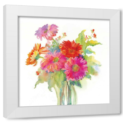 Mixed Bouquet White Modern Wood Framed Art Print by Troise Heidel, Theresa