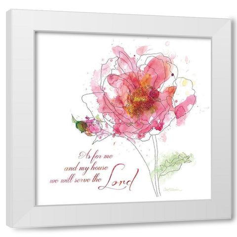Scripture Bloom I White Modern Wood Framed Art Print by Robinson, Carol