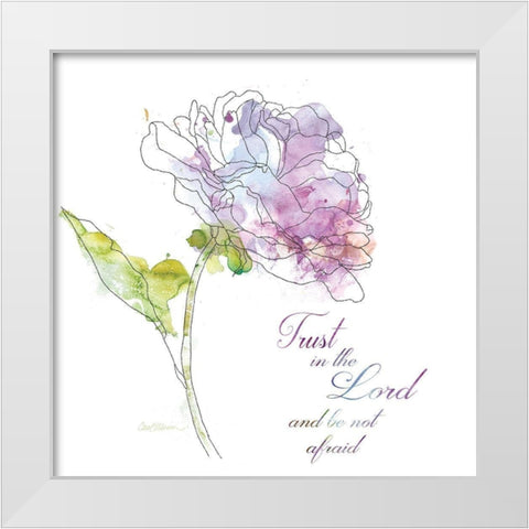 Scripture Bloom III White Modern Wood Framed Art Print by Robinson, Carol