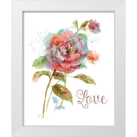 Botanical Love White Modern Wood Framed Art Print by Nan