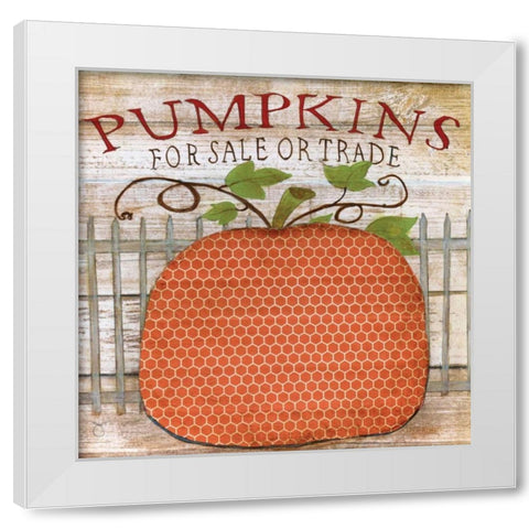 Pumpkins For Sale White Modern Wood Framed Art Print by Tava Studios