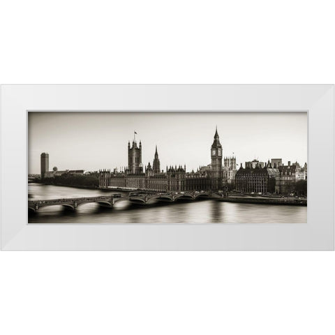 City In Motion White Modern Wood Framed Art Print by Delimont, Danita