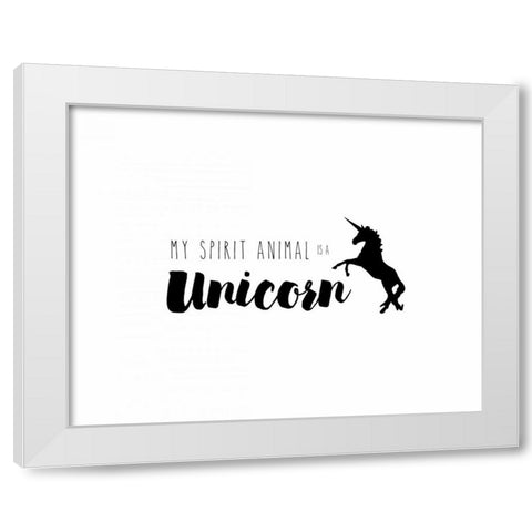 Spirit Animal White Modern Wood Framed Art Print by CAD Designs