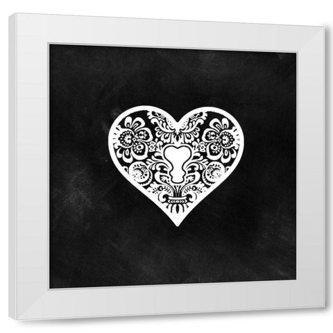 Lock And Key II White Modern Wood Framed Art Print by CAD Designs