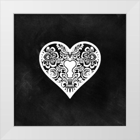 Lock And Key II White Modern Wood Framed Art Print by CAD Designs