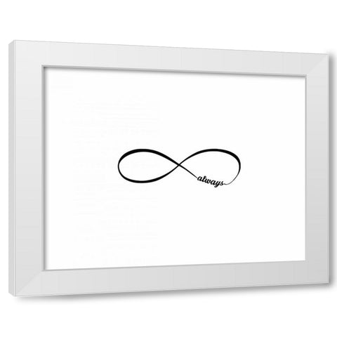 Love Always I White Modern Wood Framed Art Print by CAD Designs